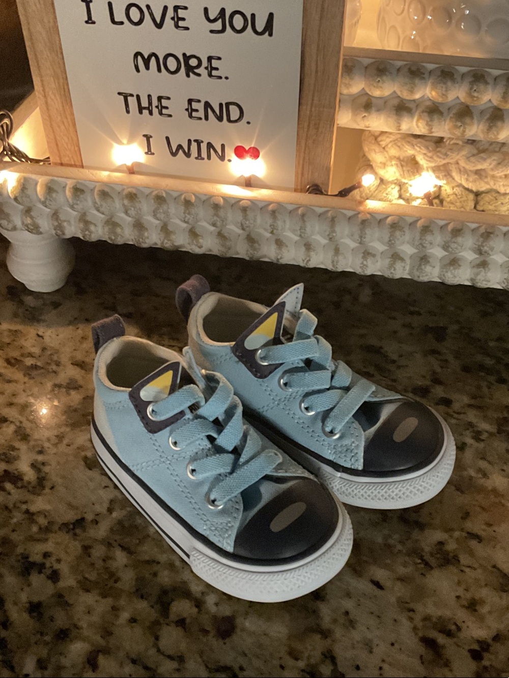 Converse Bluey Kids Light Blue and Navy Canvas Sneakers
